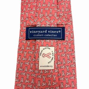 Vineyard Vines Mens Tie Breast Cancer Early Detection Pink 3.75" (W) 58" (L) guc